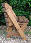 Convertible garden bench in the closed position